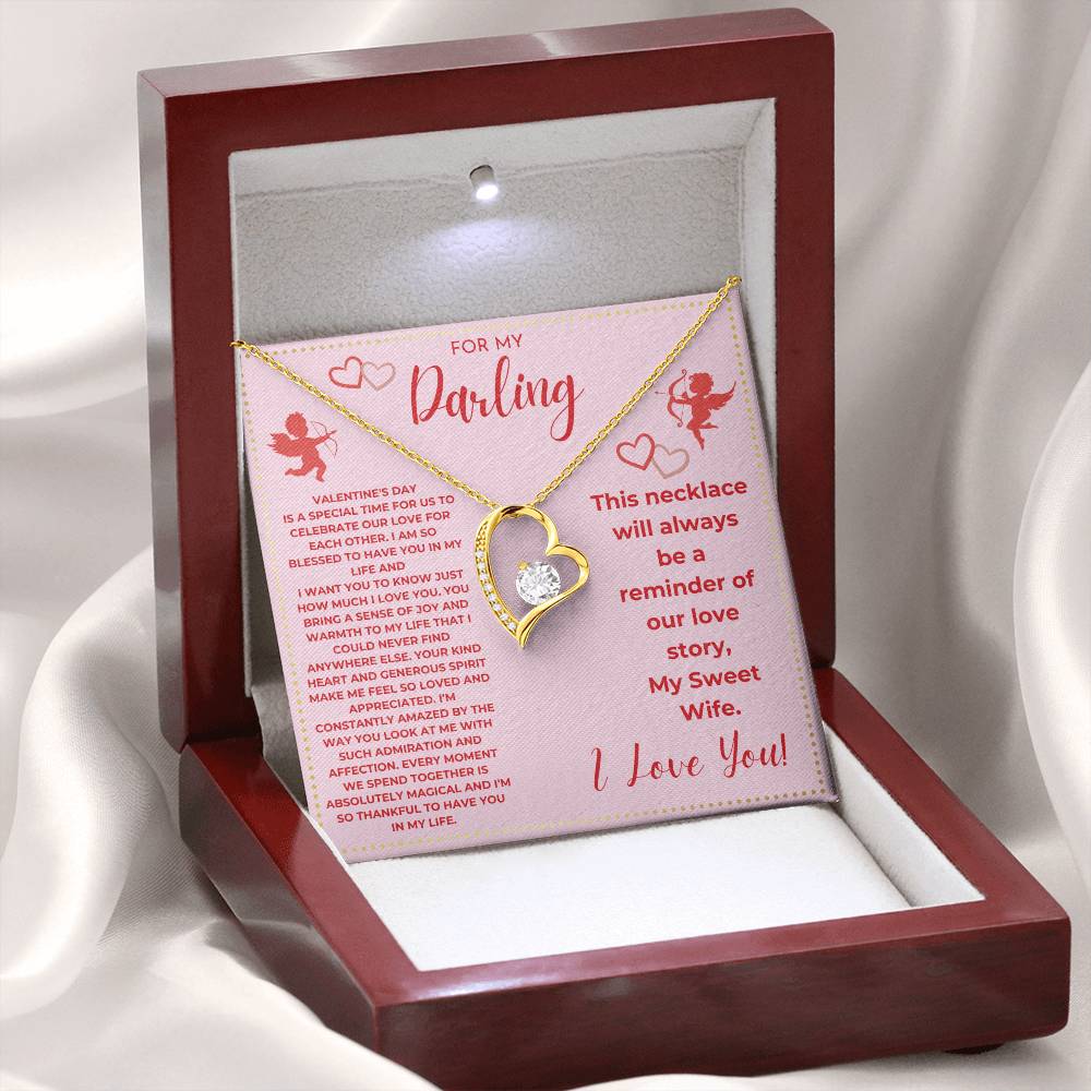 JGF Jewelry Gifts for Family To My Beautiful Wife Heart Necklace