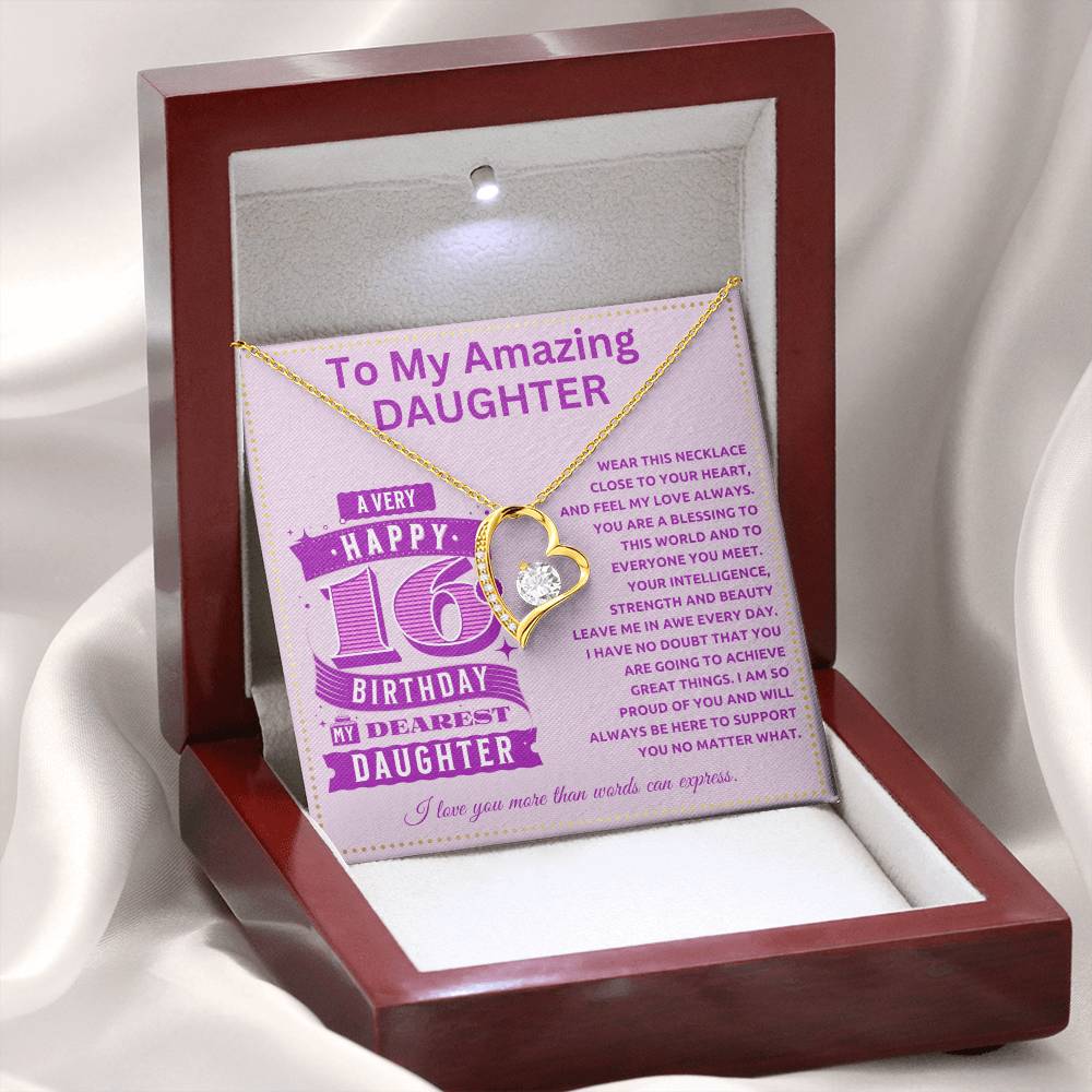 JGF Jewelry Gifts for Family Sweet 16 Birthday Card Gifts for Sixteen  16th To My Daughter