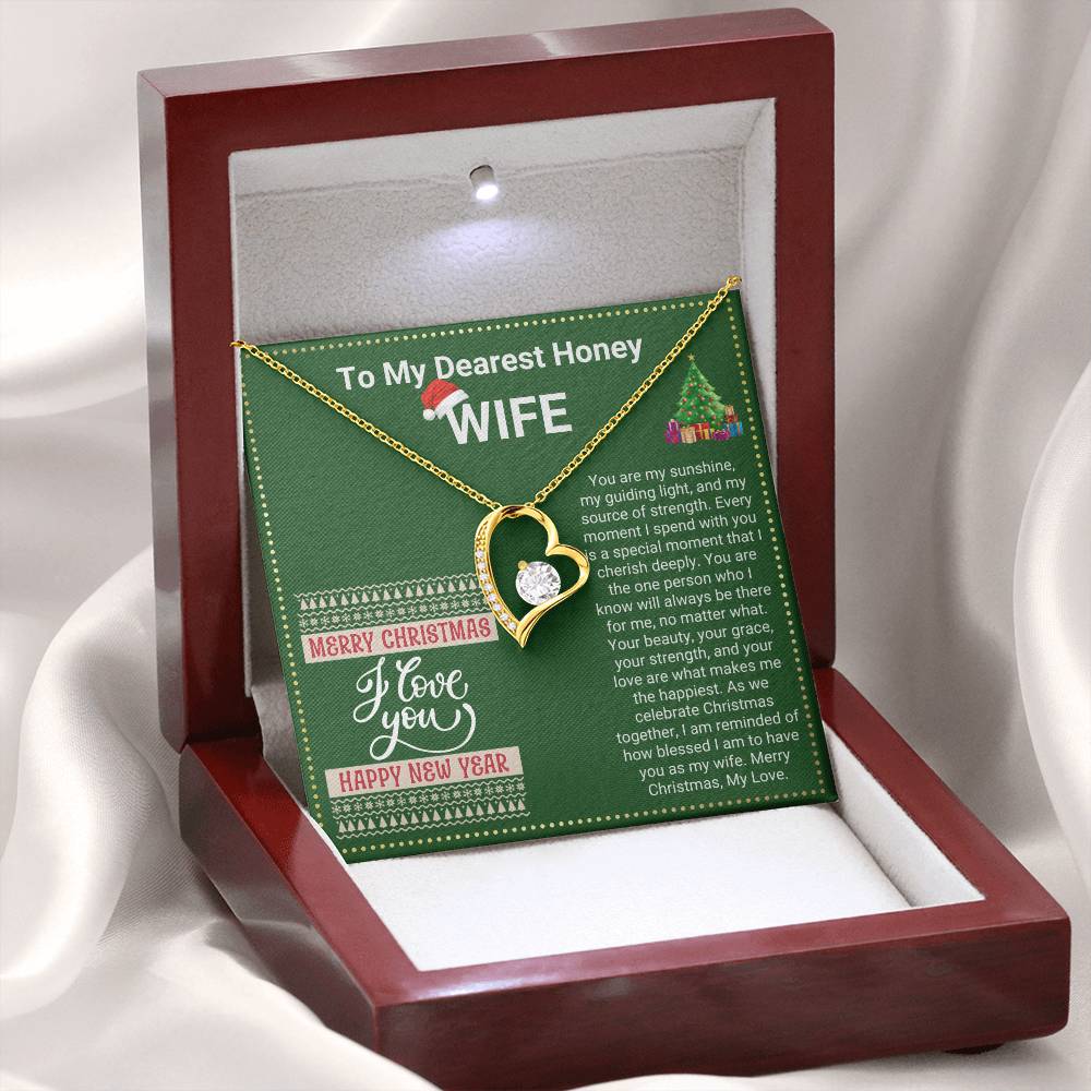 JGF Jewelry Gifts for Family Christmas Message Card For Wife Simple Heart Necklaces For Women