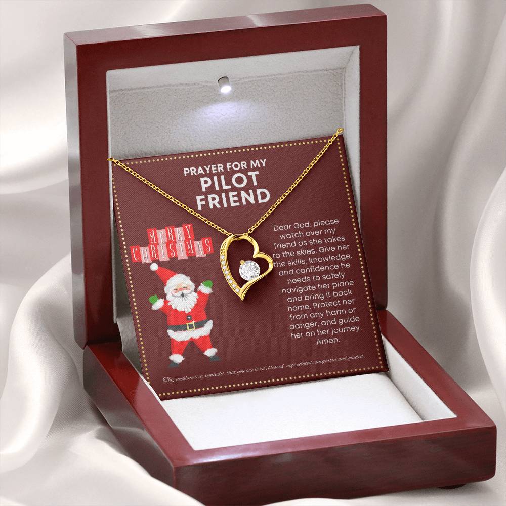 JGF Jewelry Gifts for Family Aviation Pilot Gifts for Women Cute Heart Necklace