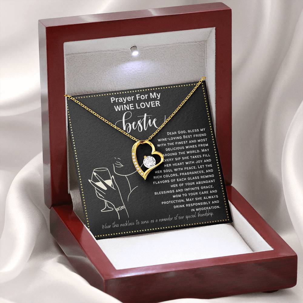 JGF Jewelry Gifts for Family I love Wine Necklace For My Wine Lover BFF Bestie Friend