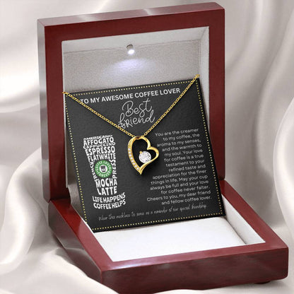 JGF Jewelry Gifts for Family Coffee Lover Best Friend Single Heart Necklace