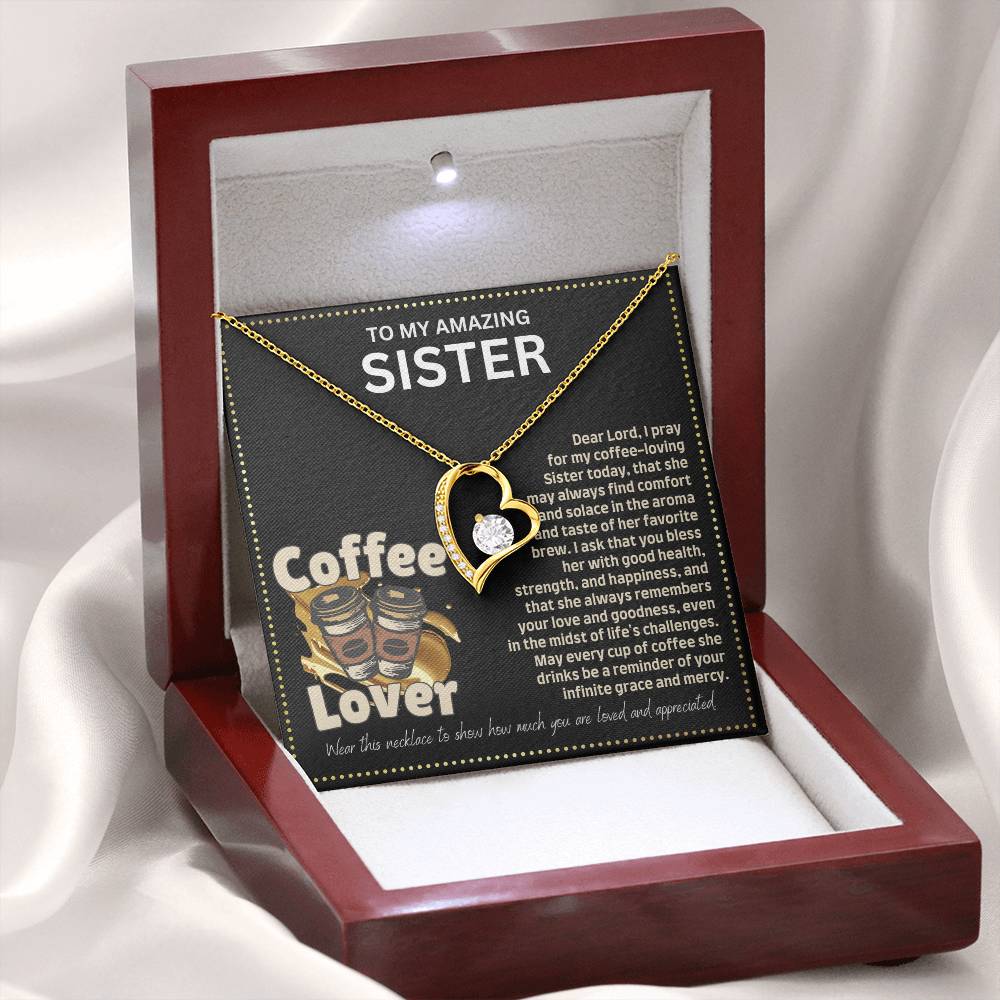 JGF Jewelry Gifts for Family I Love You Coffee Lover Sister Necklace from Brother