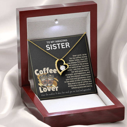 JGF Jewelry Gifts for Family I Love You Coffee Lover Sister Necklace from Brother