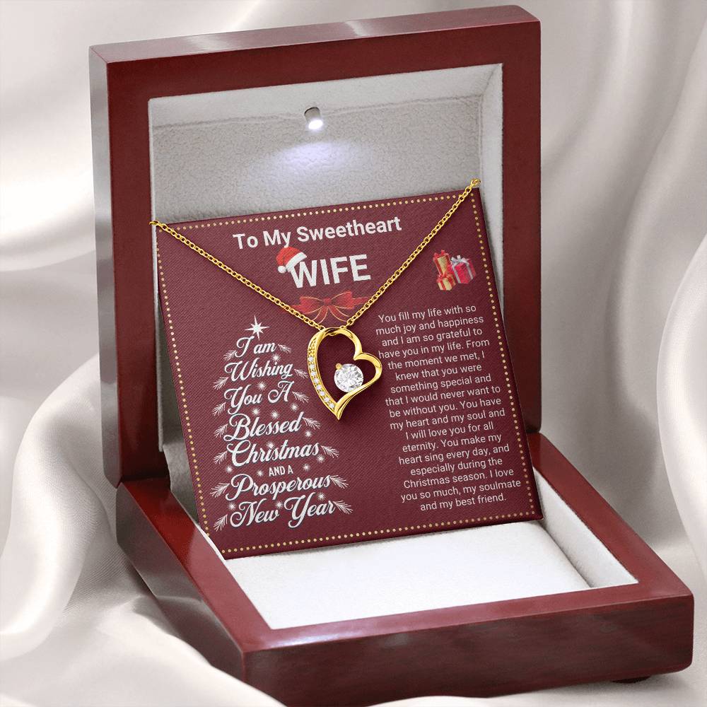 JGF Jewelry Gifts for Family Christmas Message Card For Wife Heart Shaped Necklaces For Women