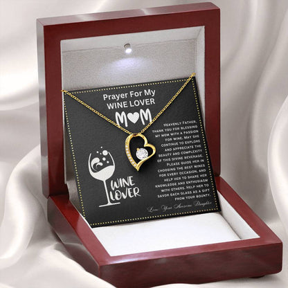 JGF Jewelry Gifts for Family Prayer For My Wine Lover Mom For Her Birthday Heart Necklace