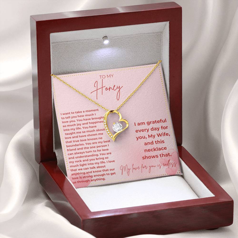 JGF Jewelry Gifts for Family Happy Valentine's Day To My Beautiful Wife Heart Necklace
