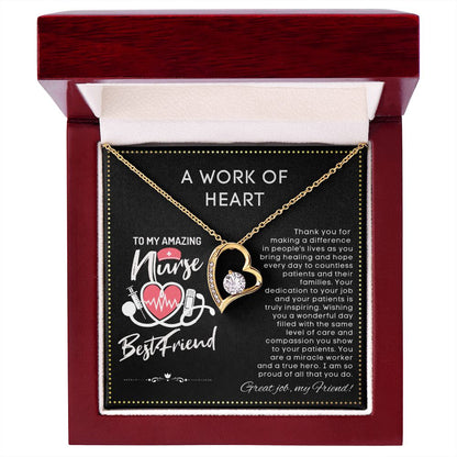 JGF Jewelry Gifts for Family | Nurse Practitioner Graduation Necklace Gift | My Favorite Nurse Calls Me Best Friend