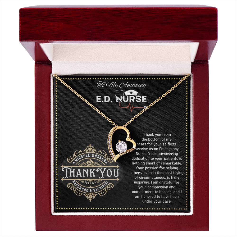 JGF Jewelry Gifts for Family Thank You Necklace Gifts for ED Nurse RN for Women