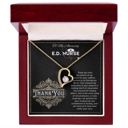 JGF Jewelry Gifts for Family Thank You Necklace Gifts for ED Nurse RN for Women