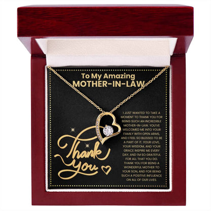 JGF Jewelry Gifts for Family Heart Necklace To My Amazing Mother In Law