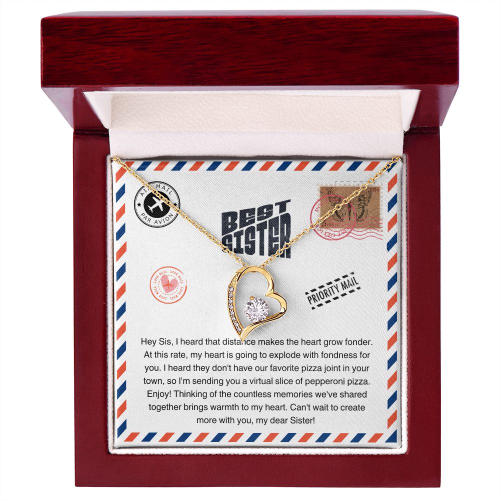 JGF Jewelry Gifts for Family | Best Sister Ever Moving Away From Home New Job Beginnings Gift | Trendy Heart Pendant Necklace Jewelry