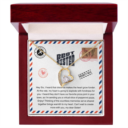 JGF Jewelry Gifts for Family | Best Sister Ever Moving Away From Home New Job Beginnings Gift | Trendy Heart Pendant Necklace Jewelry