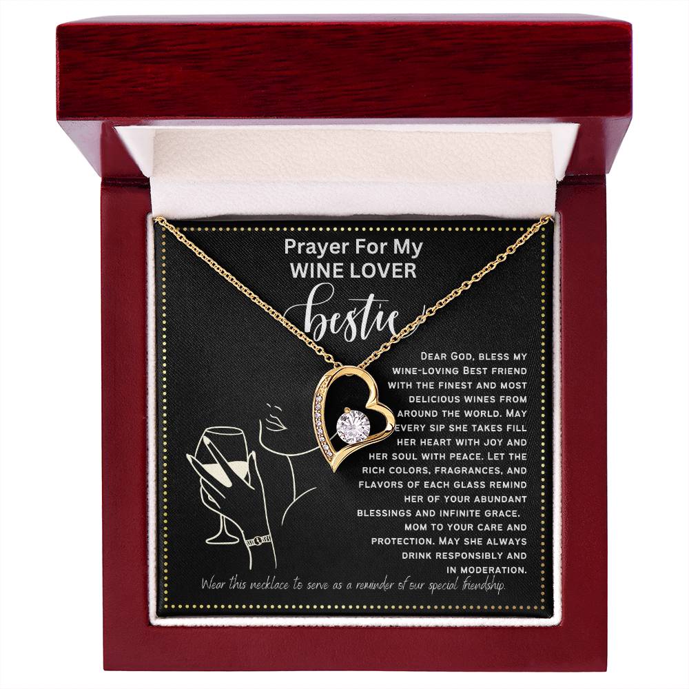 JGF Jewelry Gifts for Family I love Wine Necklace For My Wine Lover BFF Bestie Friend