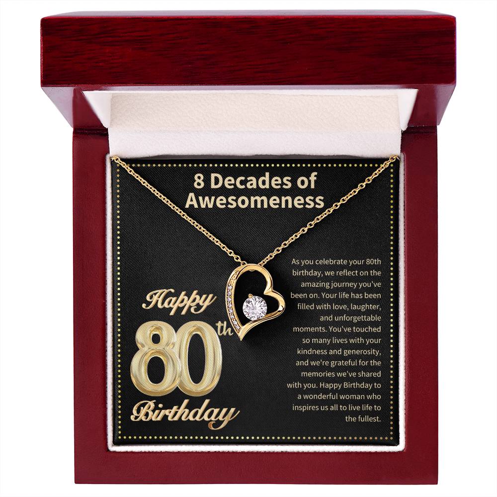 JGF Jewelry Gifts for Family Happy 80th Birthday Card  for Women