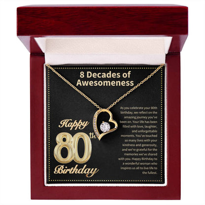 JGF Jewelry Gifts for Family Happy 80th Birthday Card  for Women