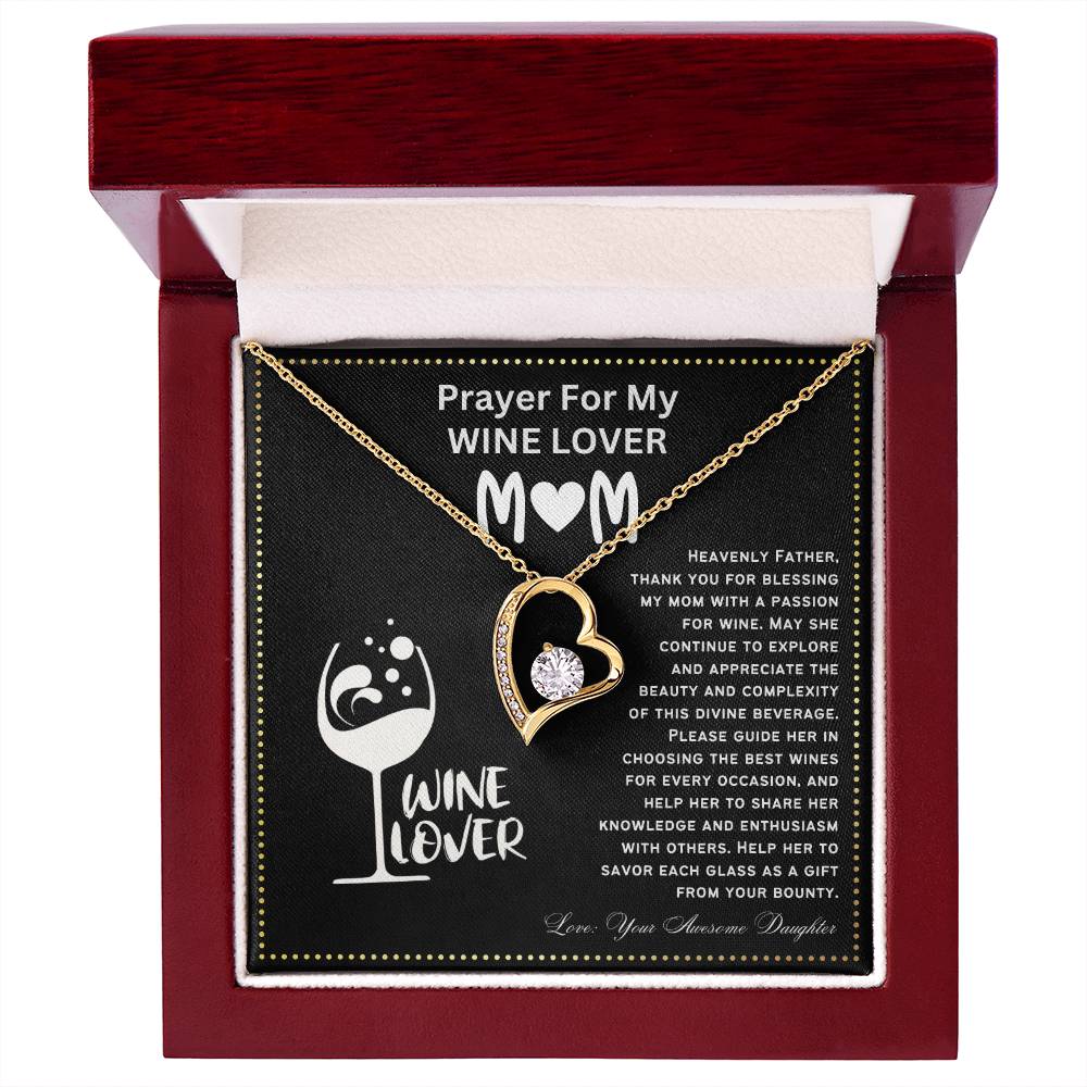 JGF Jewelry Gifts for Family Prayer For My Wine Lover Mom For Her Birthday Heart Necklace