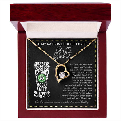 JGF Jewelry Gifts for Family Coffee Lover Best Friend Single Heart Necklace
