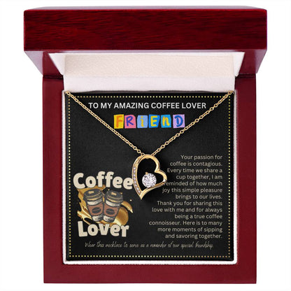 JGF Jewelry Gifts for Family Coffee Lover Friend Who Has Everything Friendship Heart Necklace