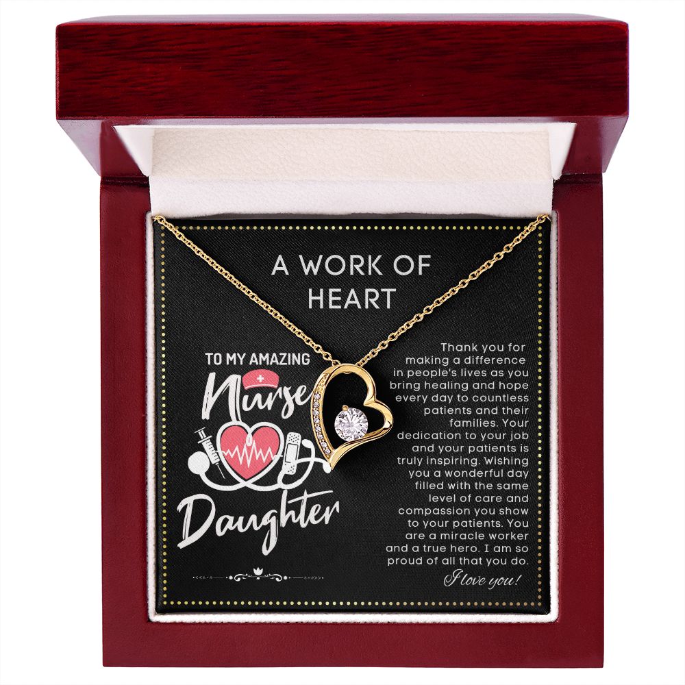 JGF Jewelry Gifts for Family | My Favorite Nurse Is My Daughter | Rn Nurse Graduation Gift For Daughter Necklace