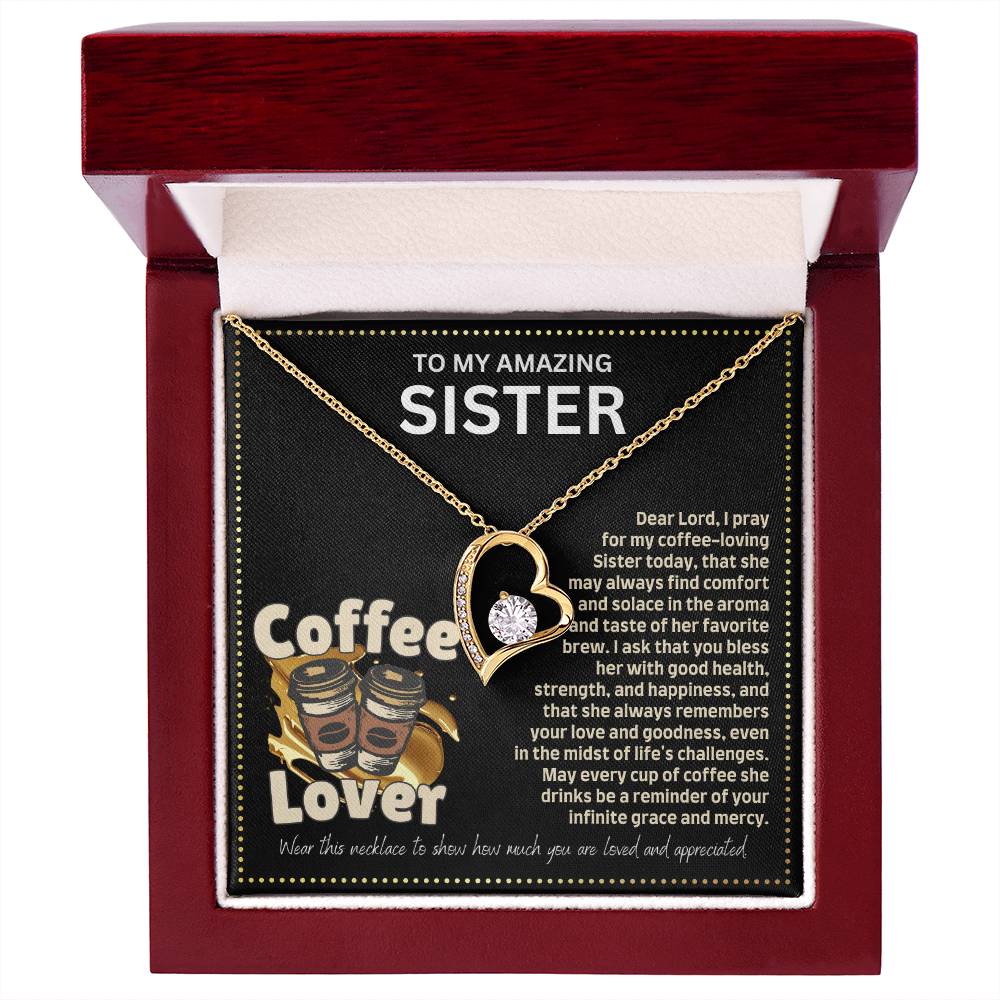 JGF Jewelry Gifts for Family I Love You Coffee Lover Sister Necklace from Brother