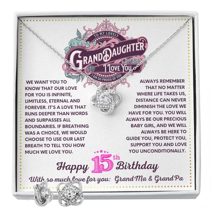 JGF Jewelry Gifts for Family Granddaughter Necklace From Grandpa And Grandma Happy 15th Birthday Card Gift 15 Year Old Teen Girl