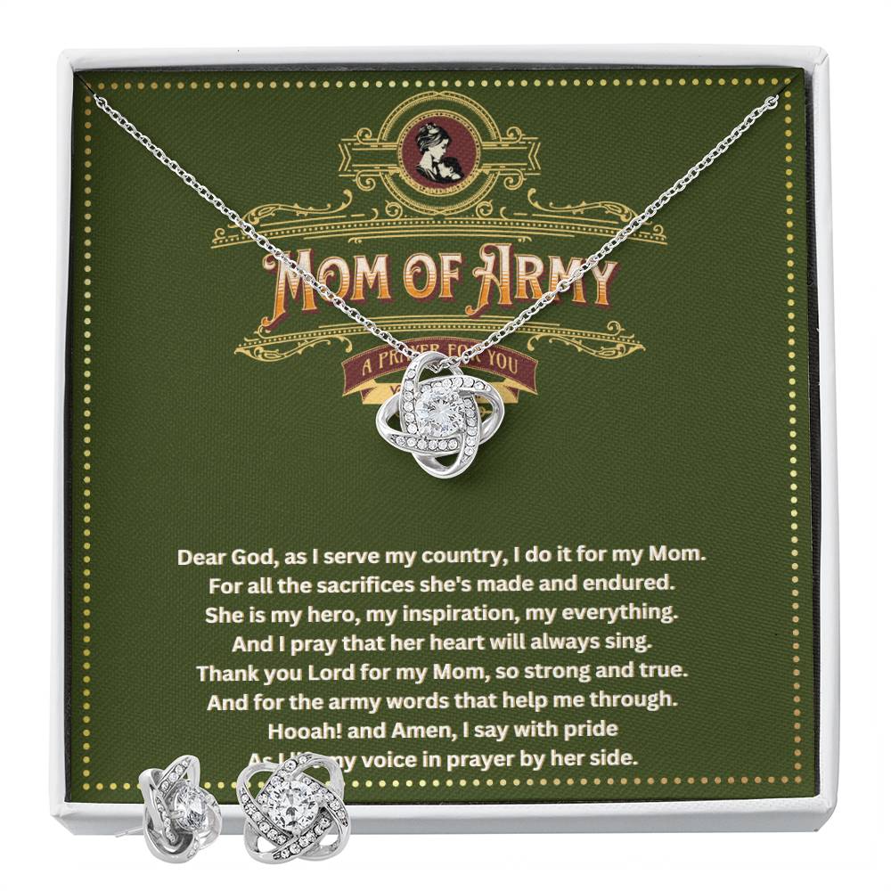 JGF Jewelry Gifts for Family Military Gifts For Proud Army Bonus Moms Necklace and Earring Jewelry Set For Women