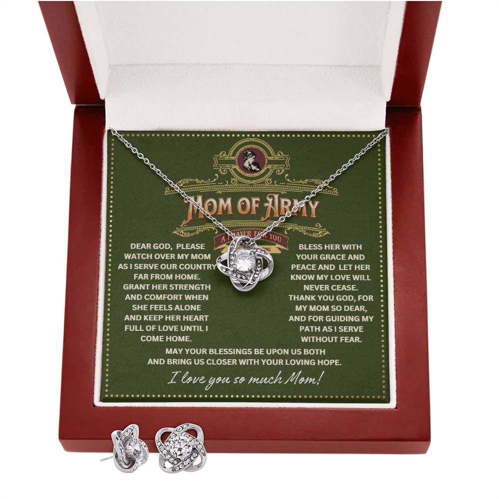 JGF Jewelry Gifts for Family Mother And Son Army Necklace And Earrings Jewelry Set For Women