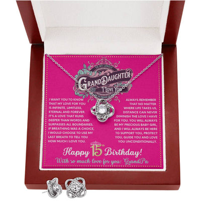 JGF Jewelry Gifts for Family Granddaughter Necklace From Grandpa Happy 15th Birthday Card Gifts For Teen Girls