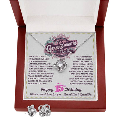 JGF Jewelry Gifts for Family Granddaughter Necklace From Grandpa And Grandma Happy 15th Birthday Card Gift 15 Year Old Teen Girl