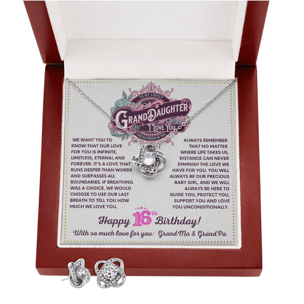 JGF Jewelry Gifts for Family Granddaughter Necklace From Grandpa And Grandma Happy 16th Birthday Card Gift 16 Year Old Teen Girl