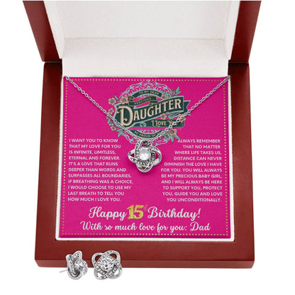 JGF Jewelry Gifts for Family To My Daughter Necklace From Dad Happy 15th Birthday Card Gifts For Girls