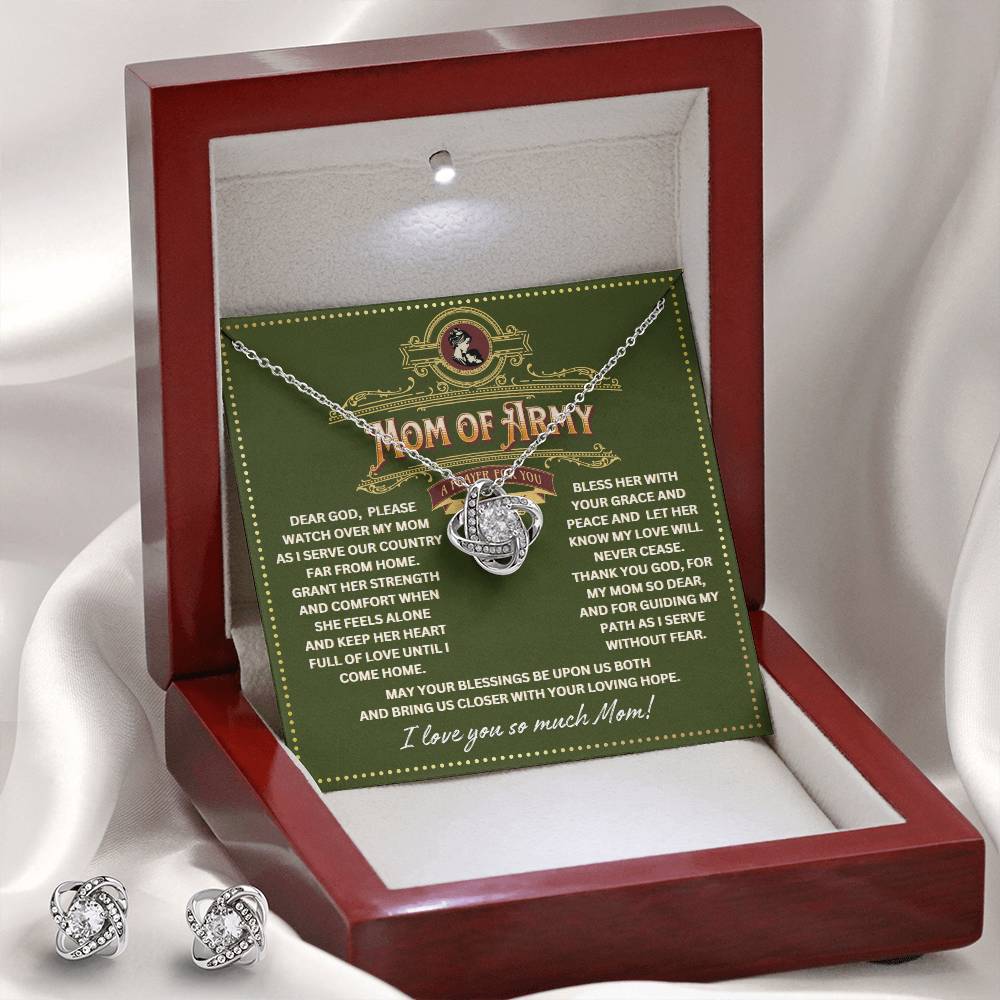 JGF Jewelry Gifts for Family Mother And Son Army Necklace And Earrings Jewelry Set For Women