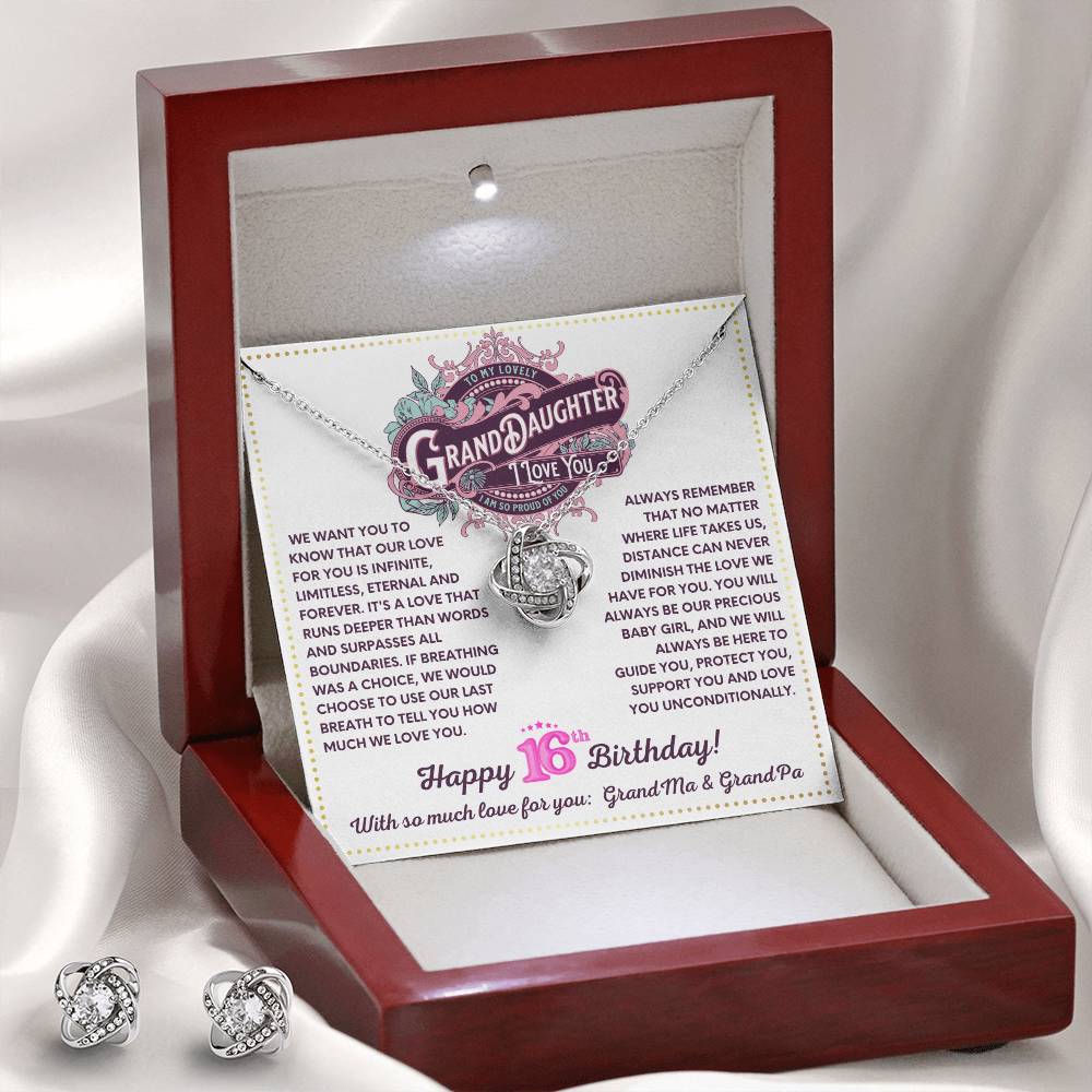 JGF Jewelry Gifts for Family Granddaughter Necklace From Grandpa And Grandma Happy 16th Birthday Card Gift 16 Year Old Teen Girl