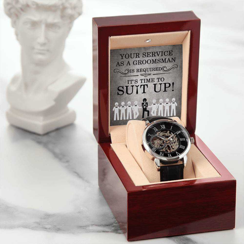 Groomsman-Your Service-Metal Chronograph Watch