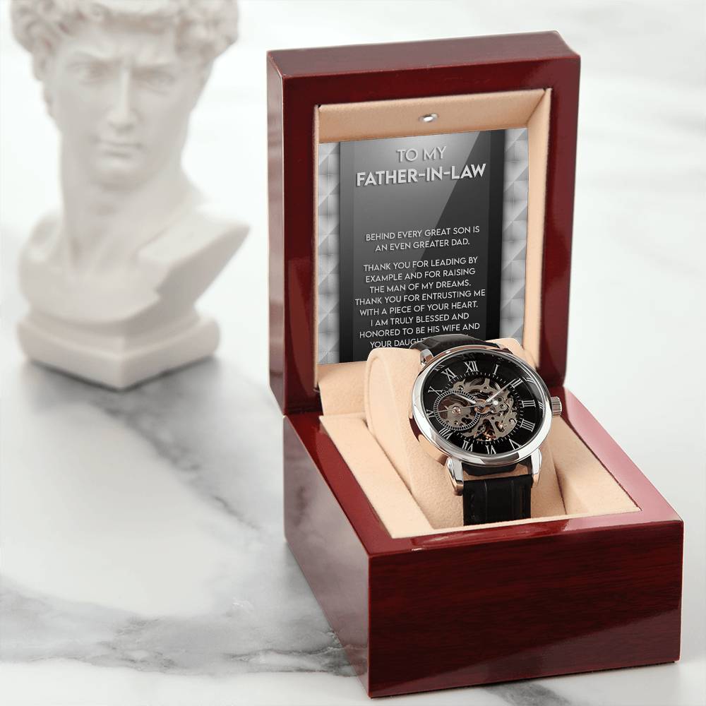 Father-in-Law-Of Your Heart-Metal Chronograph Watch