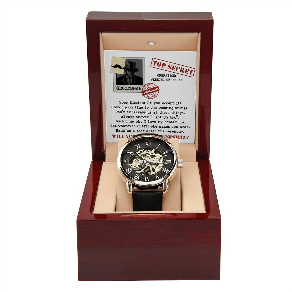 Groomsman-Top Secret-Metal Chronograph Watch