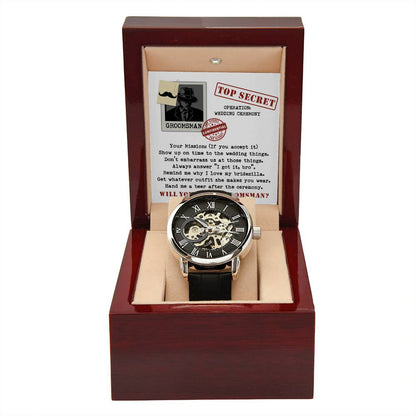 Groomsman-Top Secret-Metal Chronograph Watch