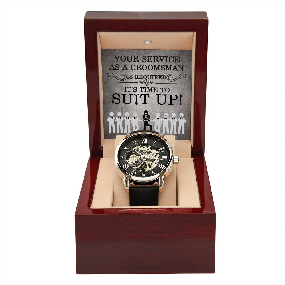 Groomsman-Your Service-Metal Chronograph Watch