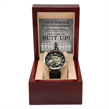 Groomsman-Your Service-Metal Chronograph Watch