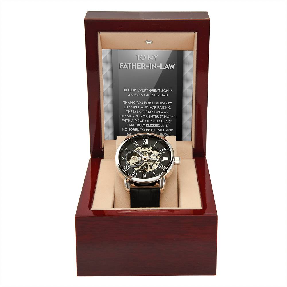 Father-in-Law-Of Your Heart-Metal Chronograph Watch