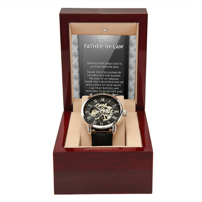 Father-in-Law-Of Your Heart-Metal Chronograph Watch