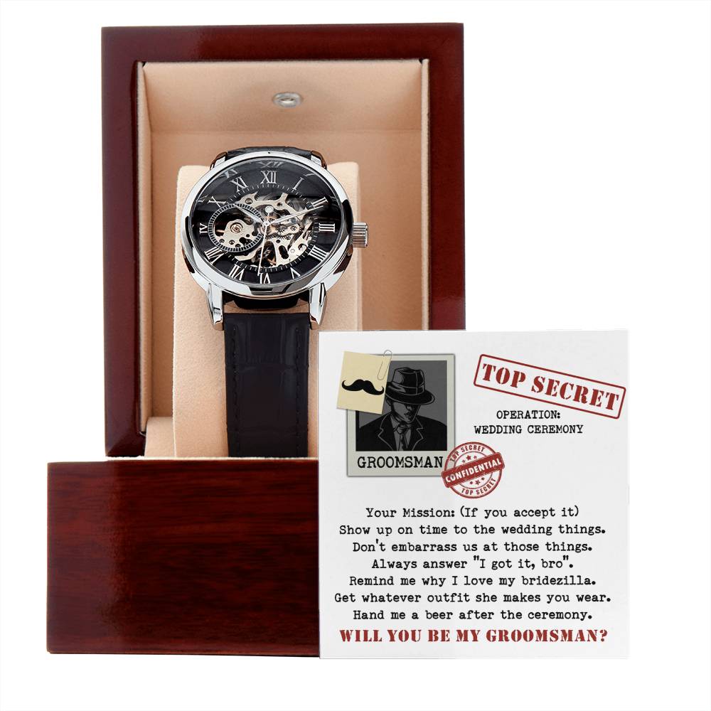Groomsman-Top Secret-Metal Chronograph Watch