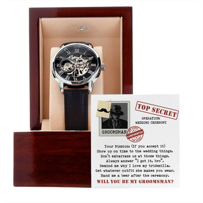 Groomsman-Top Secret-Metal Chronograph Watch