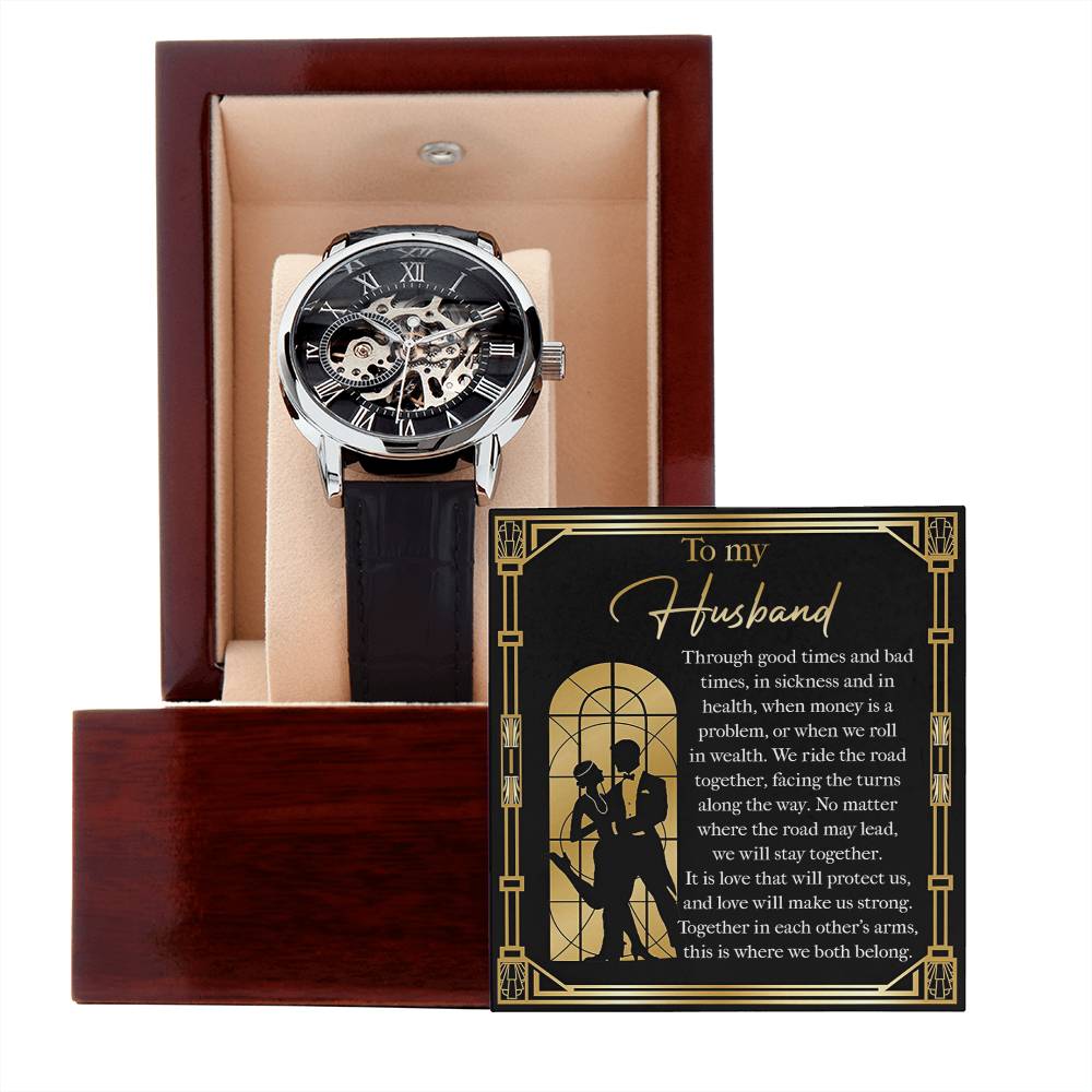 Husband-Make Us Strong-Metal Chronograph Watch