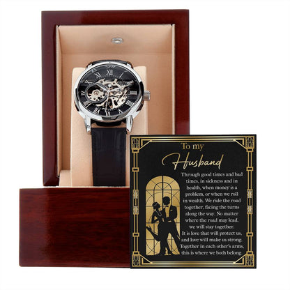 Husband-Make Us Strong-Metal Chronograph Watch