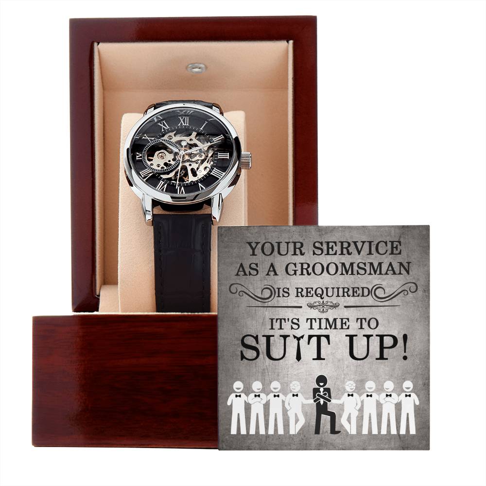 Groomsman-Your Service-Metal Chronograph Watch