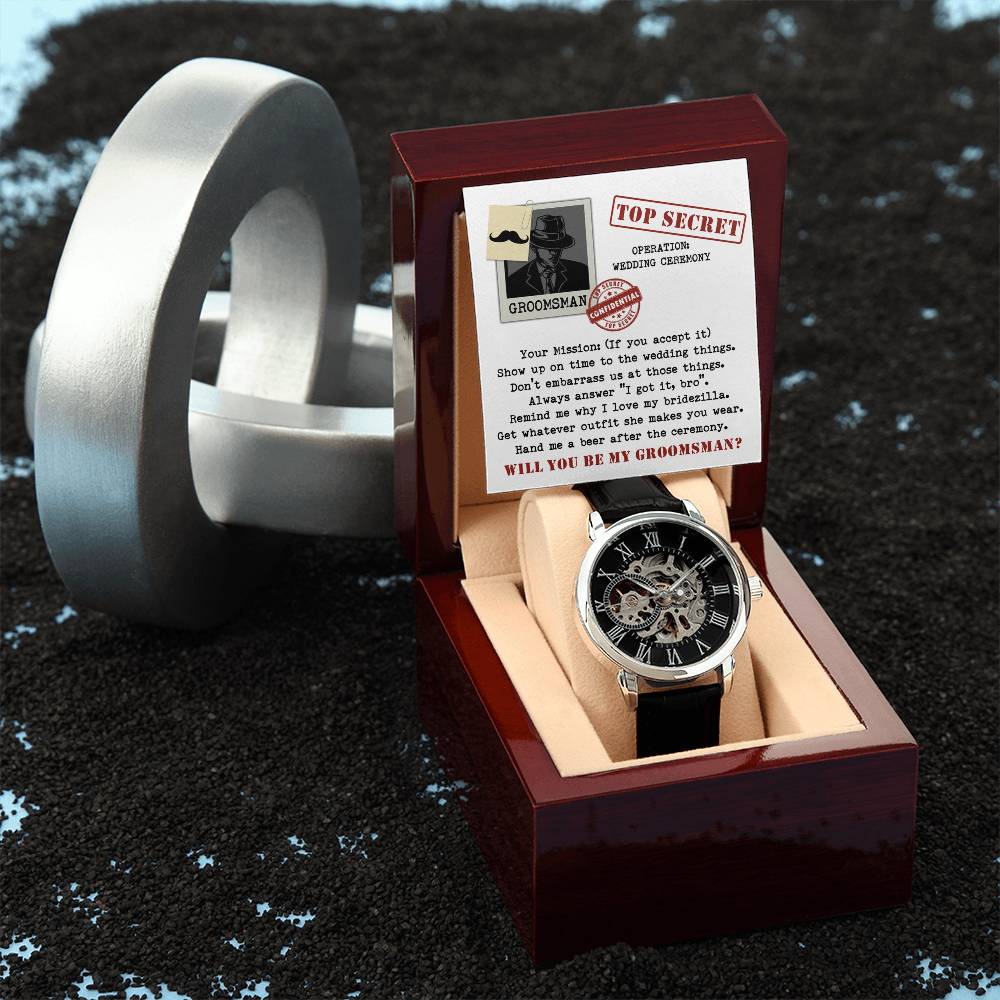 Groomsman-Top Secret-Metal Chronograph Watch