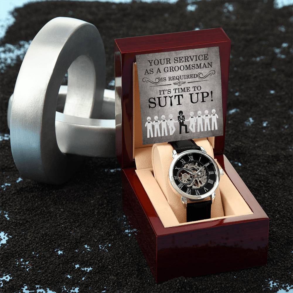 Groomsman-Your Service-Metal Chronograph Watch