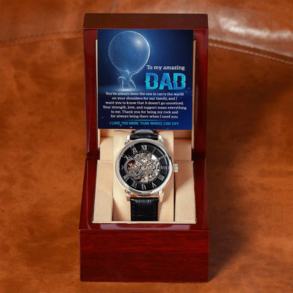 Dad-Carry The World-Men's Luxury Openwork Watch